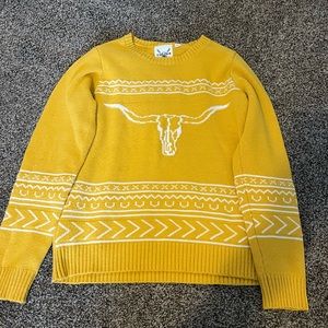 Yellow longhorn sweater!